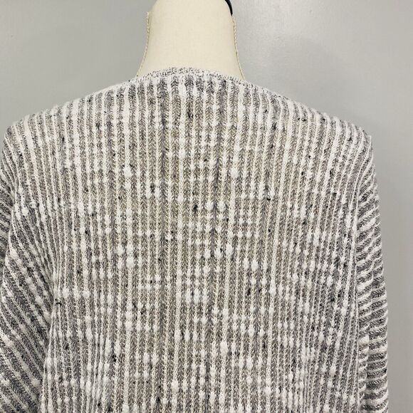 SPLENDID S Women’s Oversized Sweater Gray White Chunky Open Knit Boxy Beachy USA - Picture 6 of 16